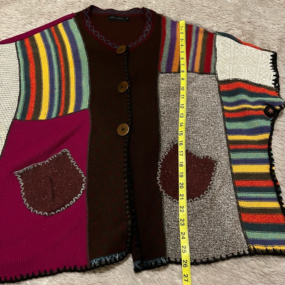 Mario Hernandez Multicolor Patchwork Cardigan Pon… - image 8